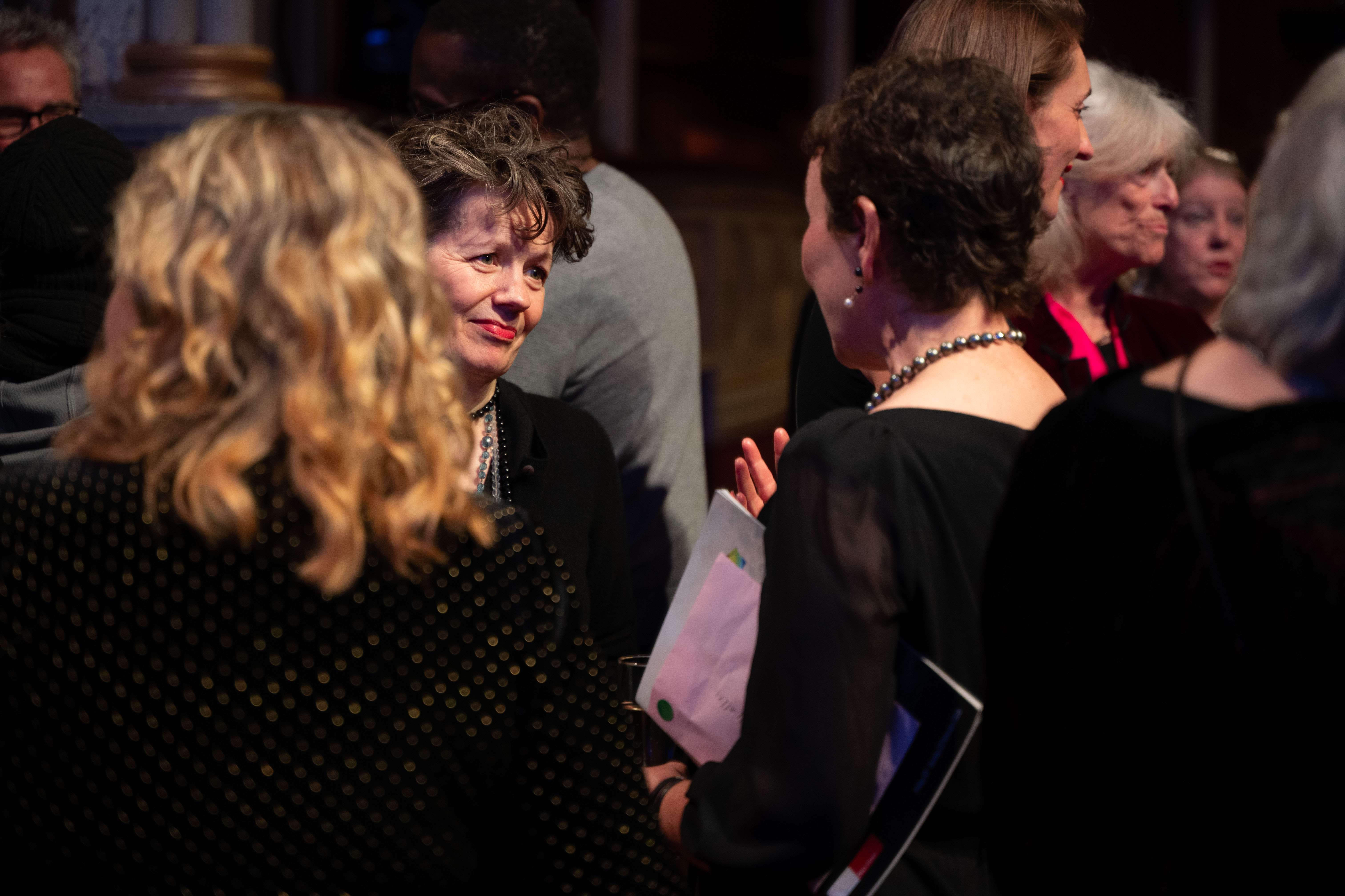 Guests stepped onto the stage to enjoy drinks in the company of the creative team, as well as a reading of a poem by Josh Hall who played Mr Dick in the production.